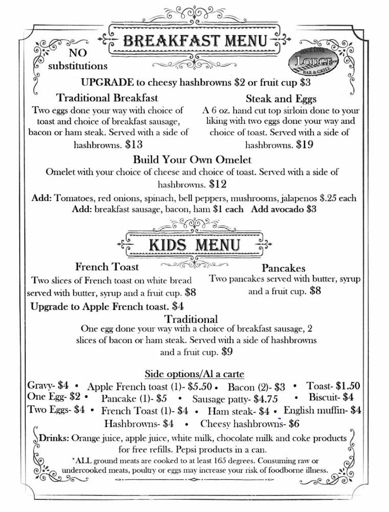 Luce Line Lodge Menu image 3