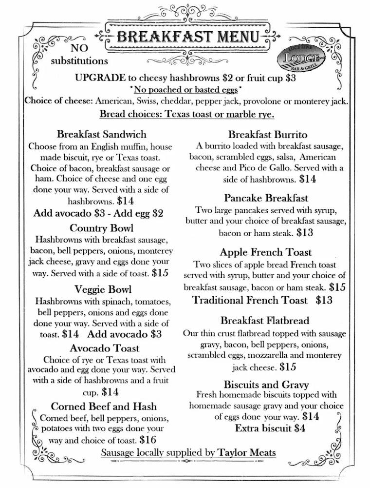 Luce Line Lodge Menu image 4